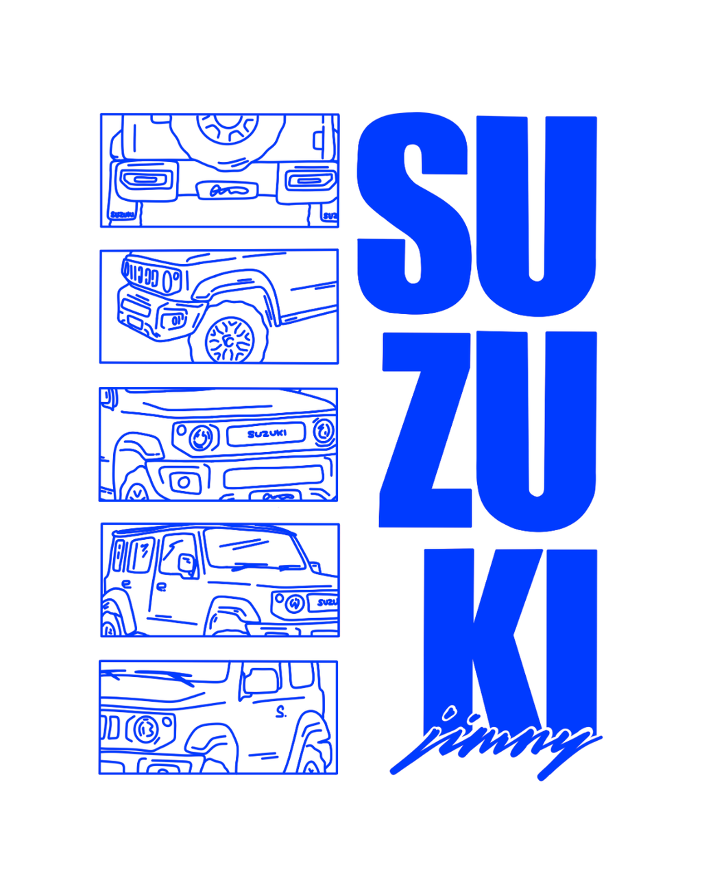 Japanese Suzuki Jimny Line Art Graphic T-Shirt | Men's & Women's Fits