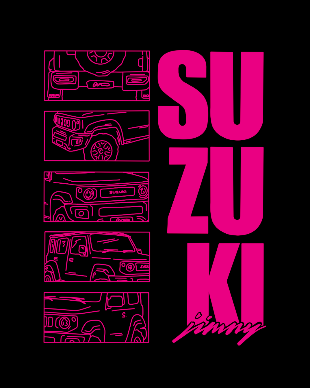 PINK JDM Jimny Graphic T-Shirt | Men's & Women's Fits