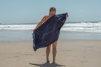 100% Cotton Magnetic Beach Towel - "THE FISH ARE ON" NAVY
