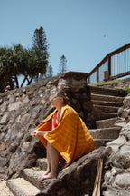 100% Cotton Magnetic Beach Towel - FHH "ARCHES" - MANGO ORANGE