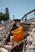 100% Cotton Magnetic Beach Towel - FHH "ARCHES" - MANGO ORANGE
